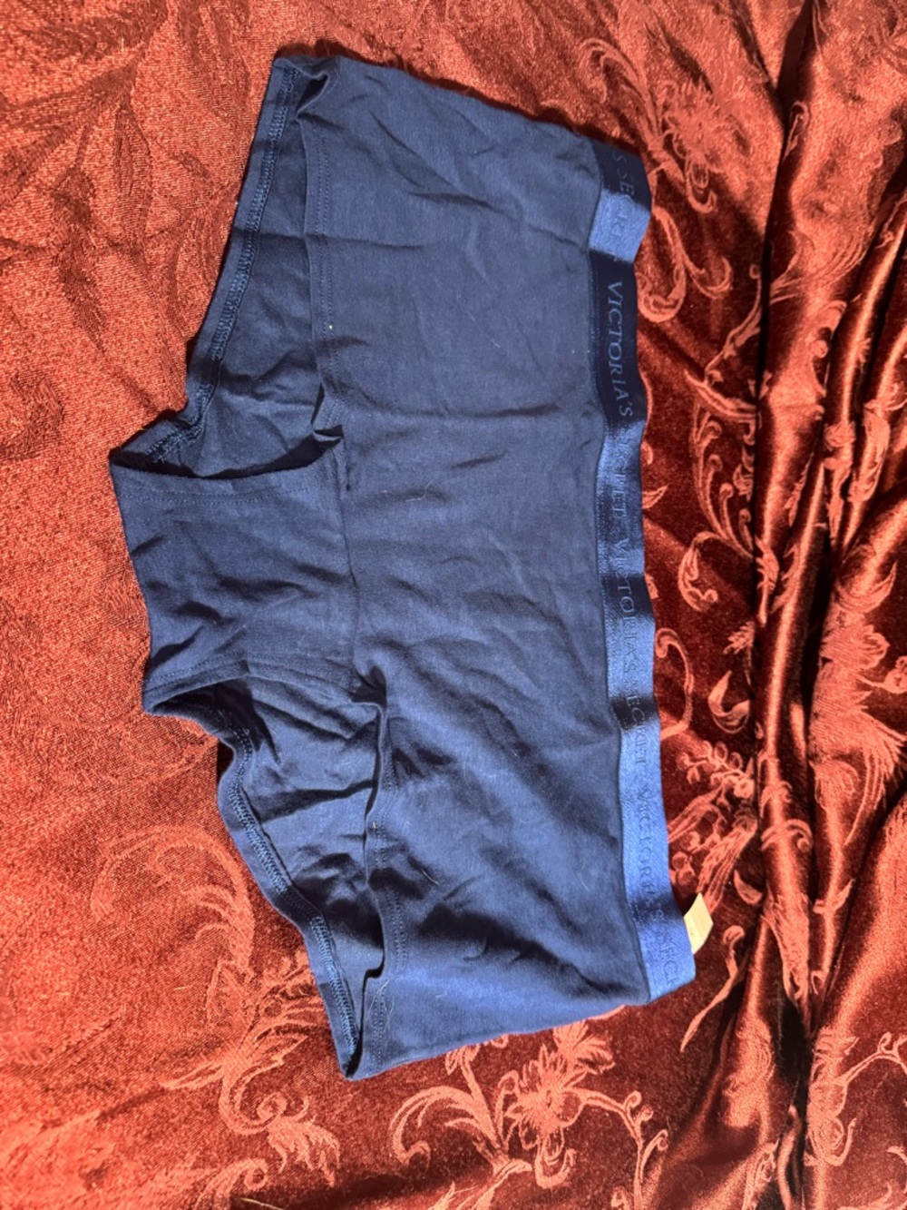 Victoria's Secret Navy Blue Cotton-Blend Boyshort Panty